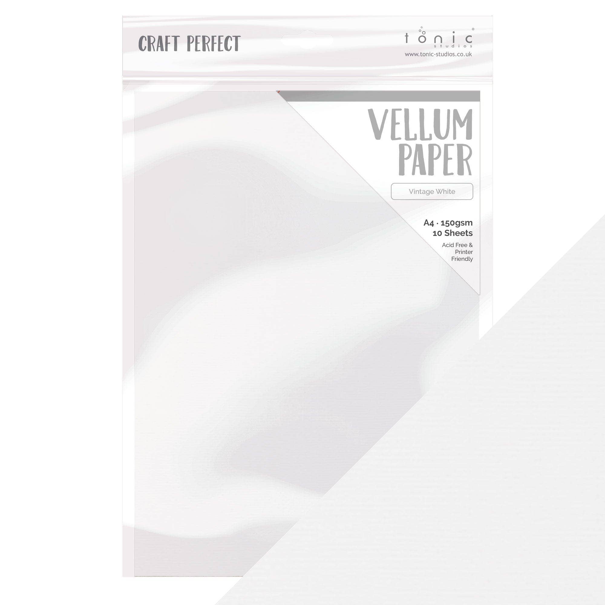 Tonic Studios – wholesale Craft supplies – Vellum Paper - Vintage White - A4 (10/PK) - 150GSM - 9996E0