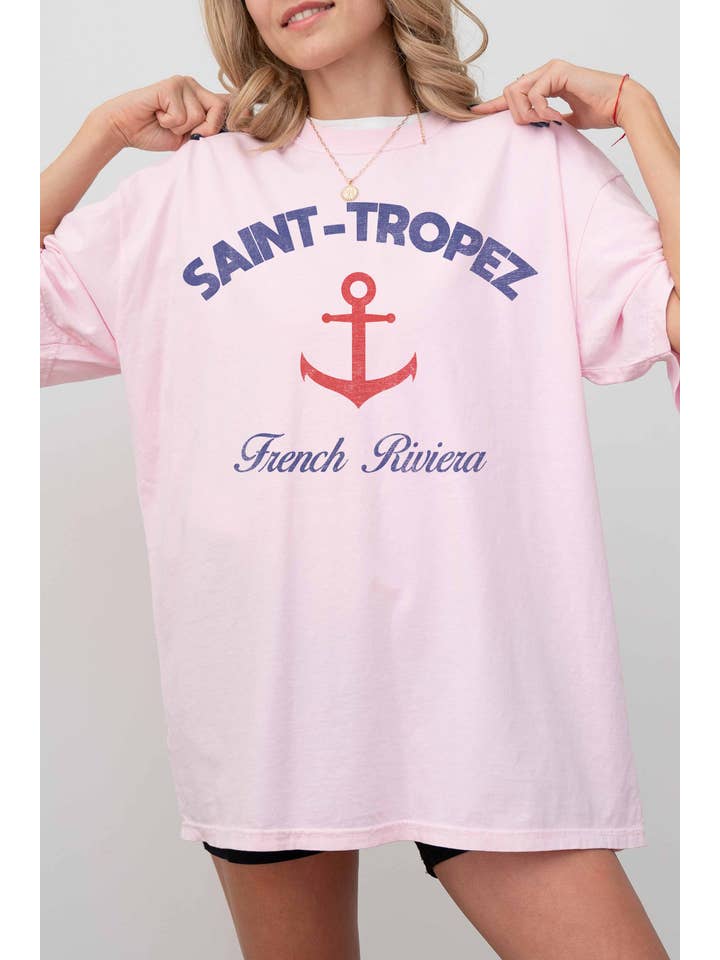 GOOD DAY STREET – Engroshandel T-shirt med print - Dame – SAINT TROPEZ oversized T-shirt med grafik1