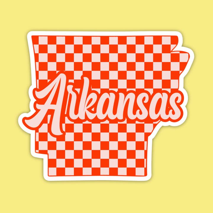 Arkansas Red Checker State Sticker for wholesale by The State Stickers