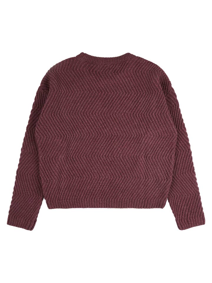 Matona - Wholesale Knit Sweater - Kids - Round Neck Sweater berry2