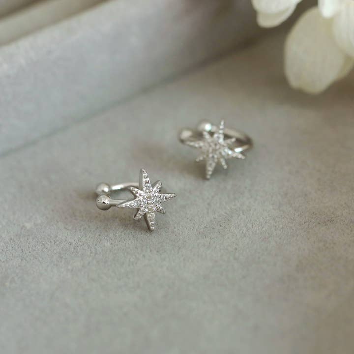 happyzzzsu – wholesale Earcuff-örhängen – 925 Sterling Silver Star öronmanschetter4