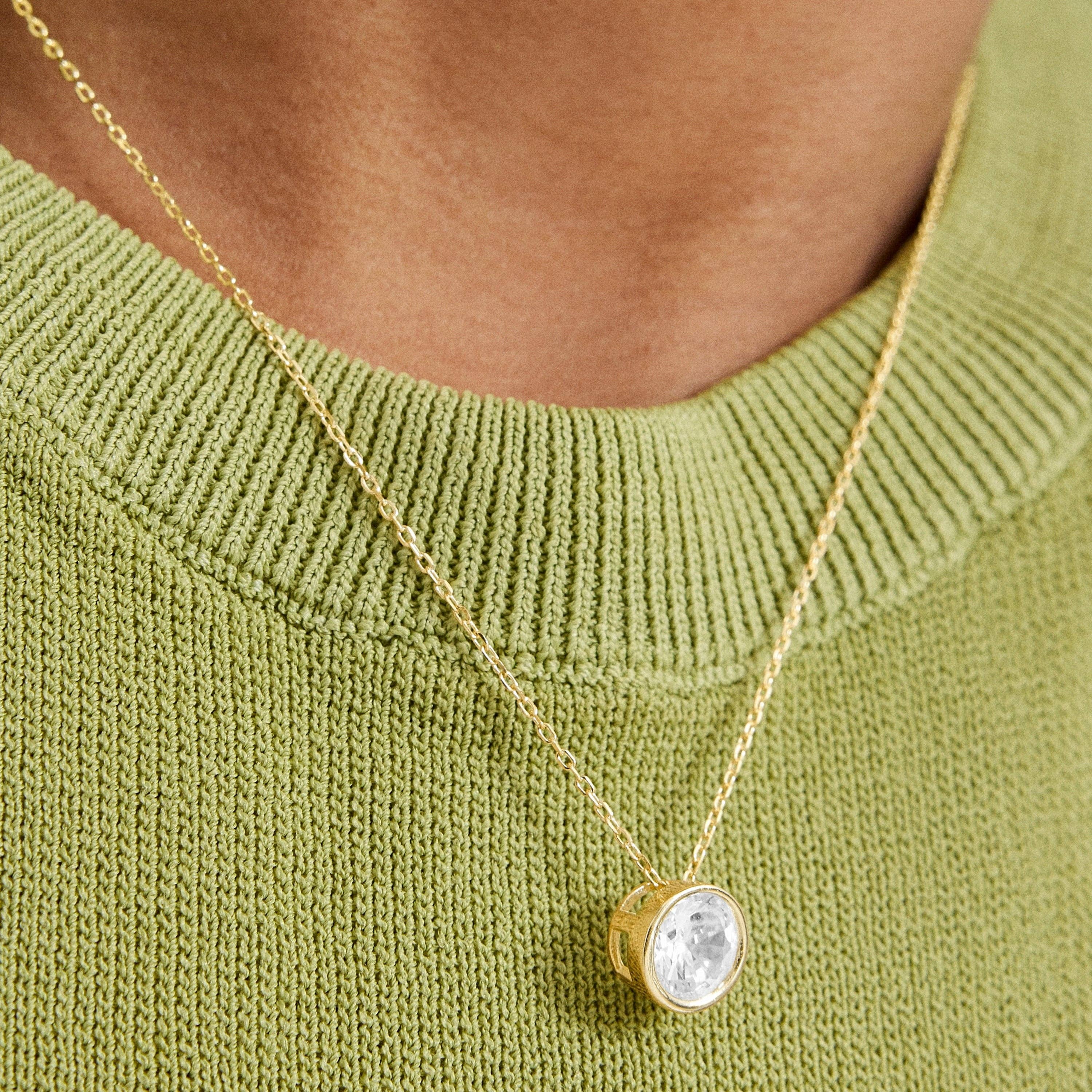 Luxenter - Wholesale Pendant/Charm Necklace - Collar Luxenter de Plata de Ley 925 con Circonita Brillante acabado en oro amarillo de 18K - Imrak3