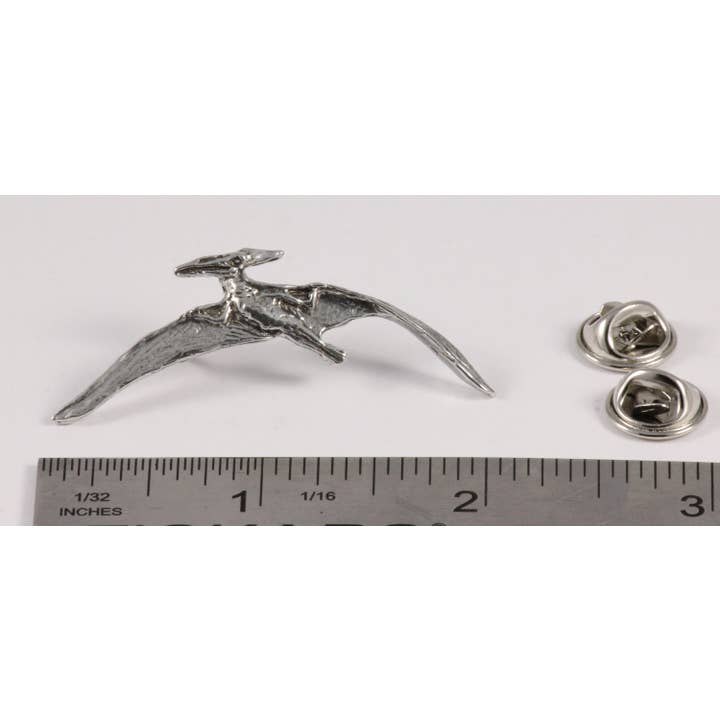 Creative Pewter Designs - Vendita all'ingrosso Spille - Spilla da bavero in peltro con dinosauro volante pterodattilo, A1902