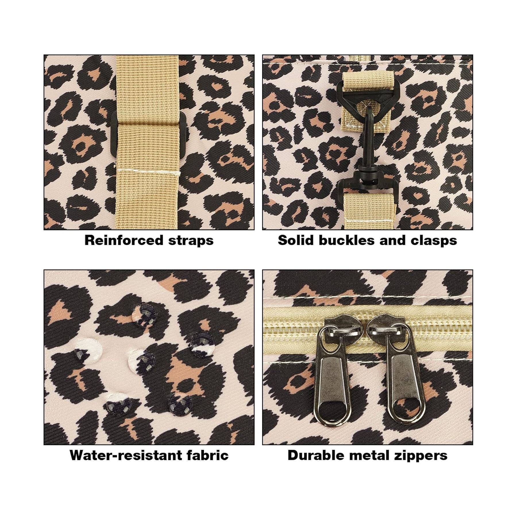 wandf - Wholesale Weekender Bag - Women's - WANDF Leopard  Foldable Travel Duffel Carry on Weekender 40L10