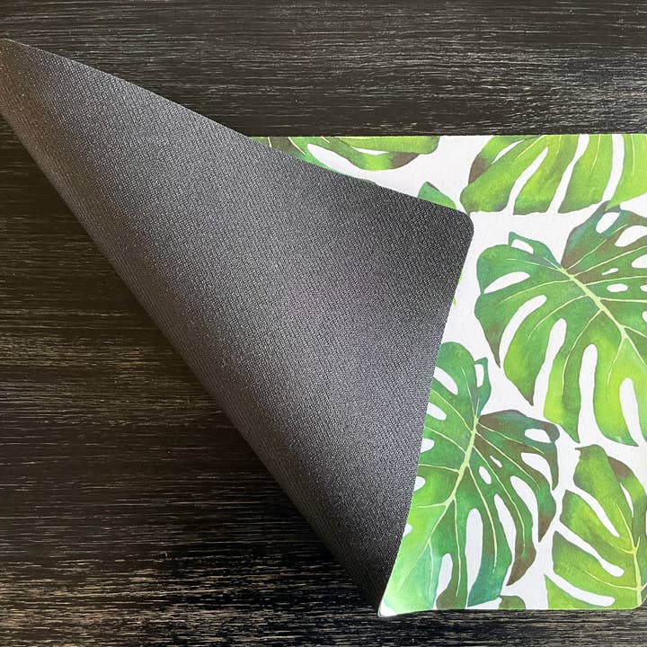 Aliza Darik - Wholesale Pet Food Mat - Dog - Pet Placemat, Tropical Monstera Leaves, Green2