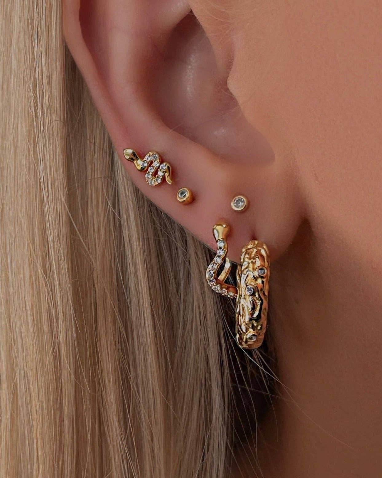 Nava Copenhagen - Wholesale Stud/Post Earrings - Agua Petite Studs - Gold Plated5