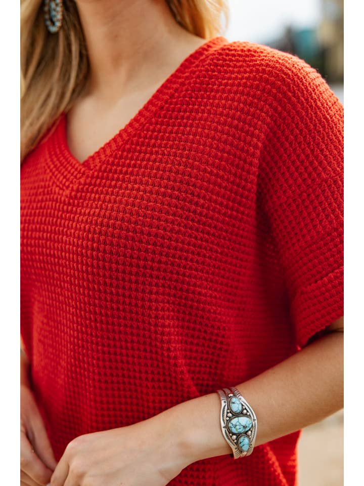 Andrée by Unit - Wholesale Knit Top - Women's - Crochet V Neckline Relaxed Poncho Top