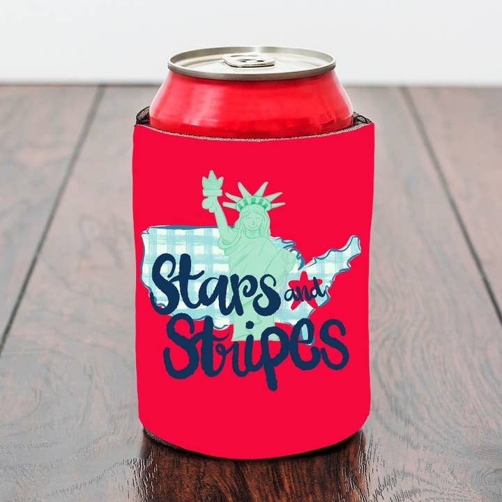 4th of July Stars and Stripes koozies for wholesale by on the Bayou