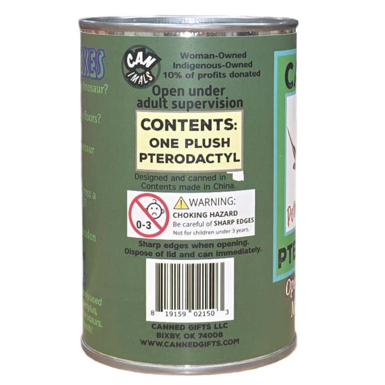 Canned Gifts - Wholesale Stuffed/Plush Toy - Kids & Baby - Petra the Canned Pterodactyl Dinosaur - Stuffed Animal Plush4