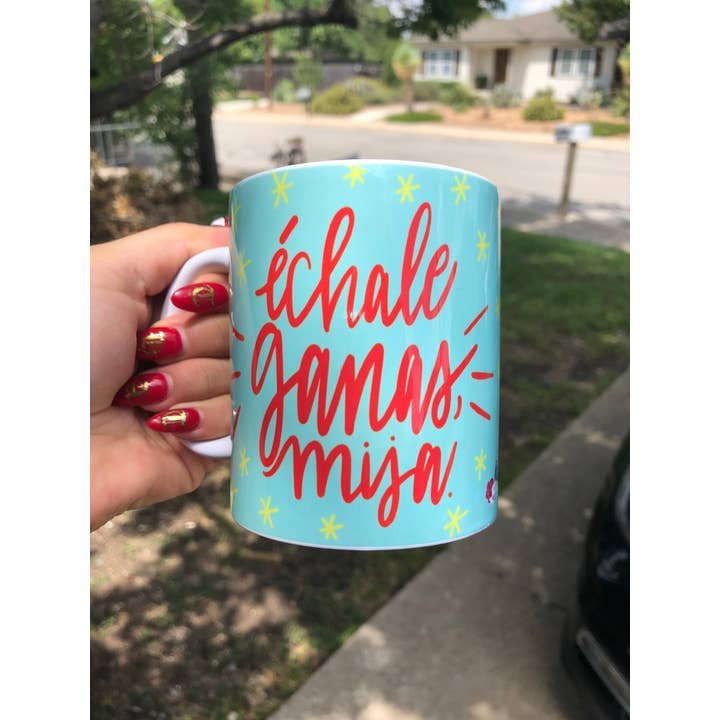Very That - Wholesale - Échale Ganas Blue Mug by Very That | Full Color Mug | Chingona | Latina4