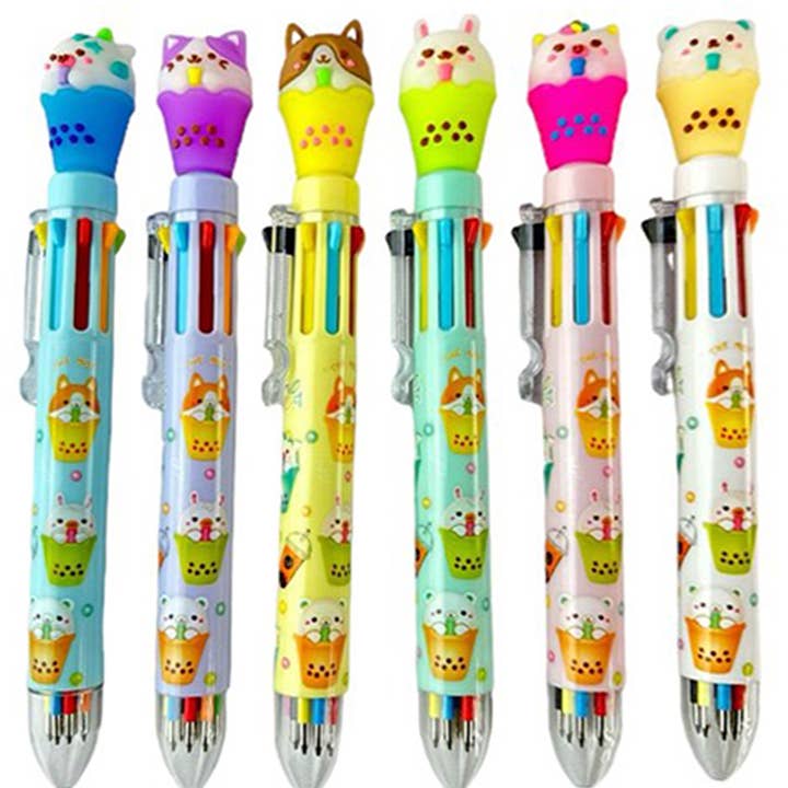 Cap Zone - Wholesale Pen - Boba Animal Pals 8-in-1 Multicolor Pen Collection