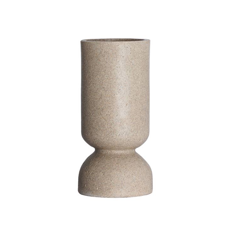 Aubra contemporary vase, made of gray resin for wholesale by Kodu
