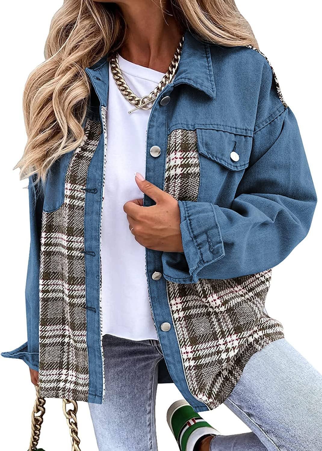 AZSHOP Trading LLC - Wholesale Shirt Jacket/Shacket - Women's - Patchwork Plaid Jacket7