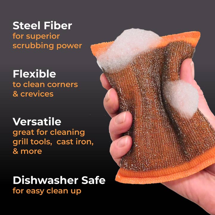 Braize - Wholesale Cleaning Sponge - Heavy-Duty Steel Wool Scrubber Sponges – 4-Pack1