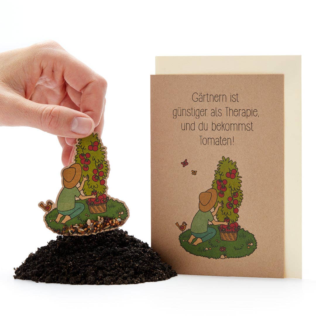 TDJ Stadtgärtner GmbH - Wholesale Everyday Greeting Card - Seed plug card - Gardening is cheaper than therapy1