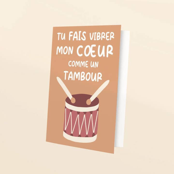 karte.designs - joyeuse carterie - Wholesale Love Card - You make my heart beat like a drum - greeting card2