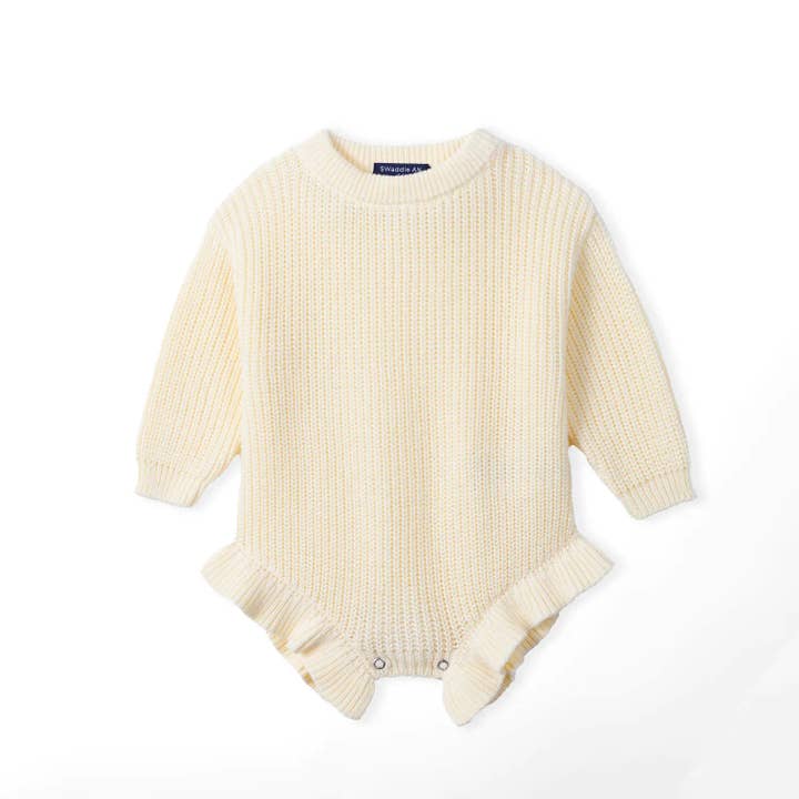 SwaddleAn - Wholesale Romper - Kids - 100% Cotton Ruffle Baby Girl Knit Romper 14