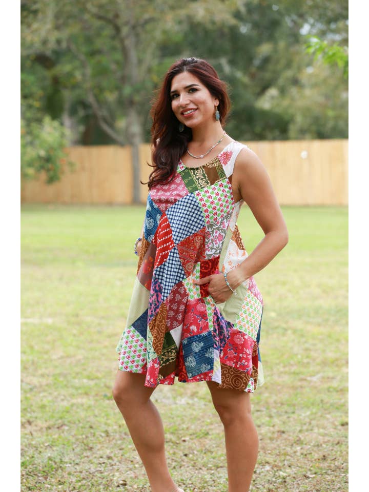 Sacred Threads – Engroshandel Kjole - Dame – Fri Ånd Hippie Patchwork Kjole1