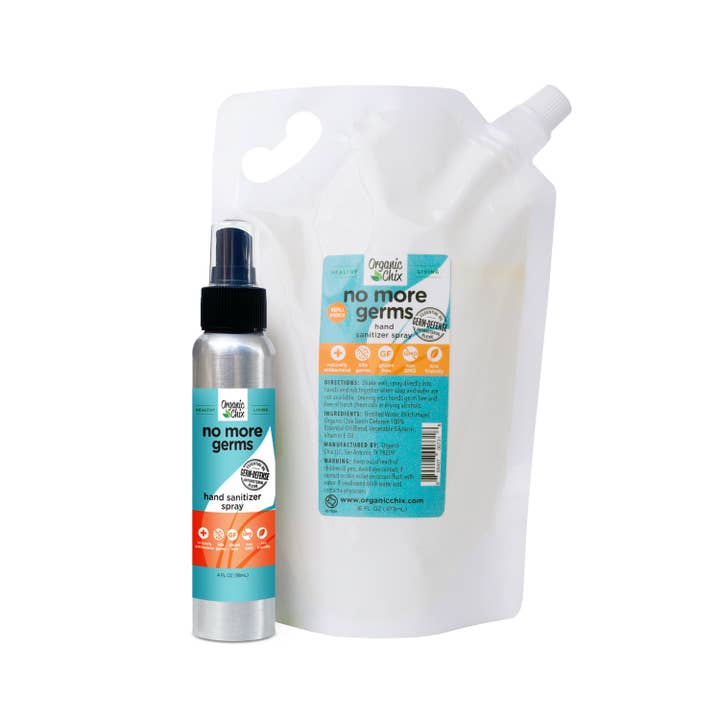Aluminum Bottle No More germs Hand Sanitizer for wholesale by Organic Chix