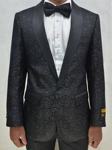 Prom Tuxedo For Men - Vegas Blk/ Blk for wholesale by Alberto Nardoni
