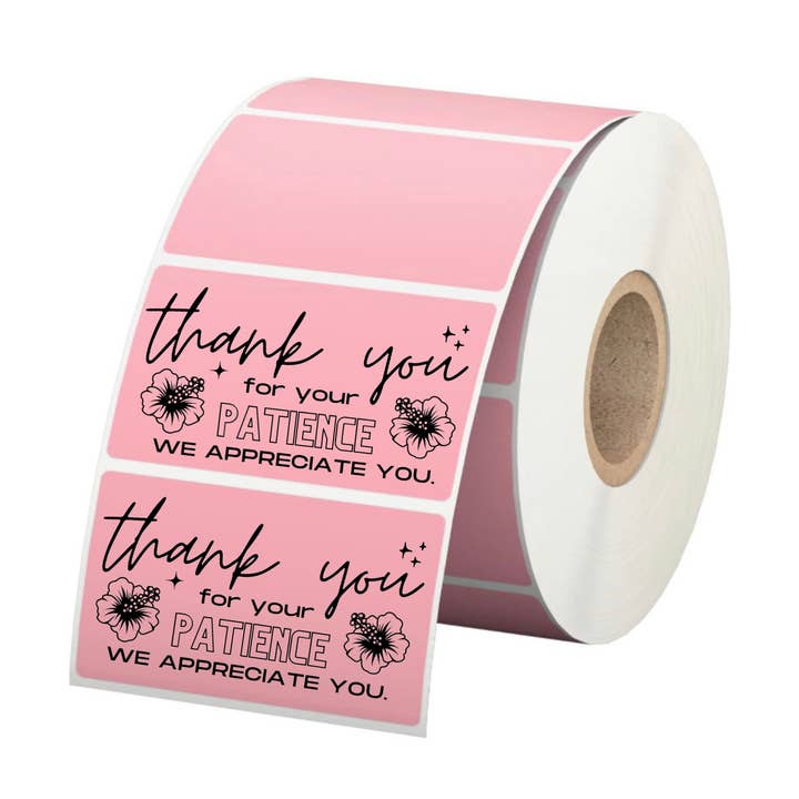 500 "Thank you" packaging label stickers for wholesale by Unknown Designs