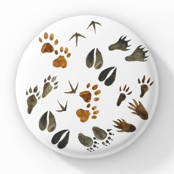 Bouton épingle Animal Tracks, porte-clés Animal Tracks, aimant pour la vente par NatureCuts