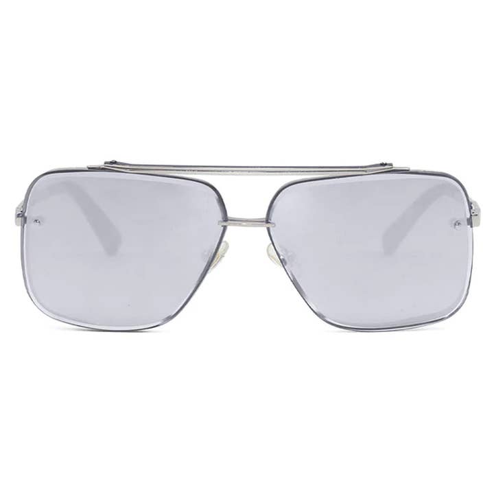 Bella -Klittenvrij- Chroom Zilver Oversized Vierkante Aviators voor wholesale door TOPFOXX