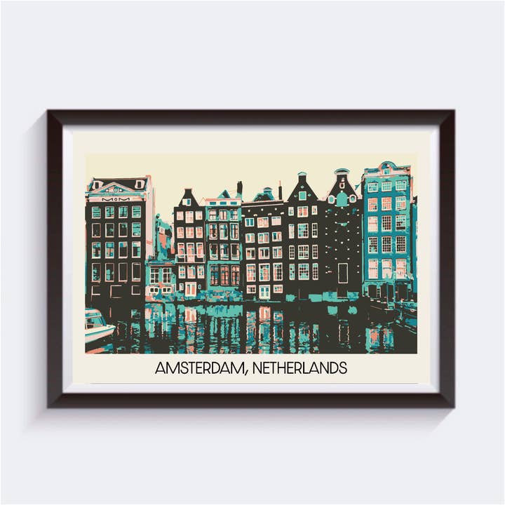 Amsterdam, The Netherlands Postcard Travel Print - 6 sizes for wholesale by 2 Sisters