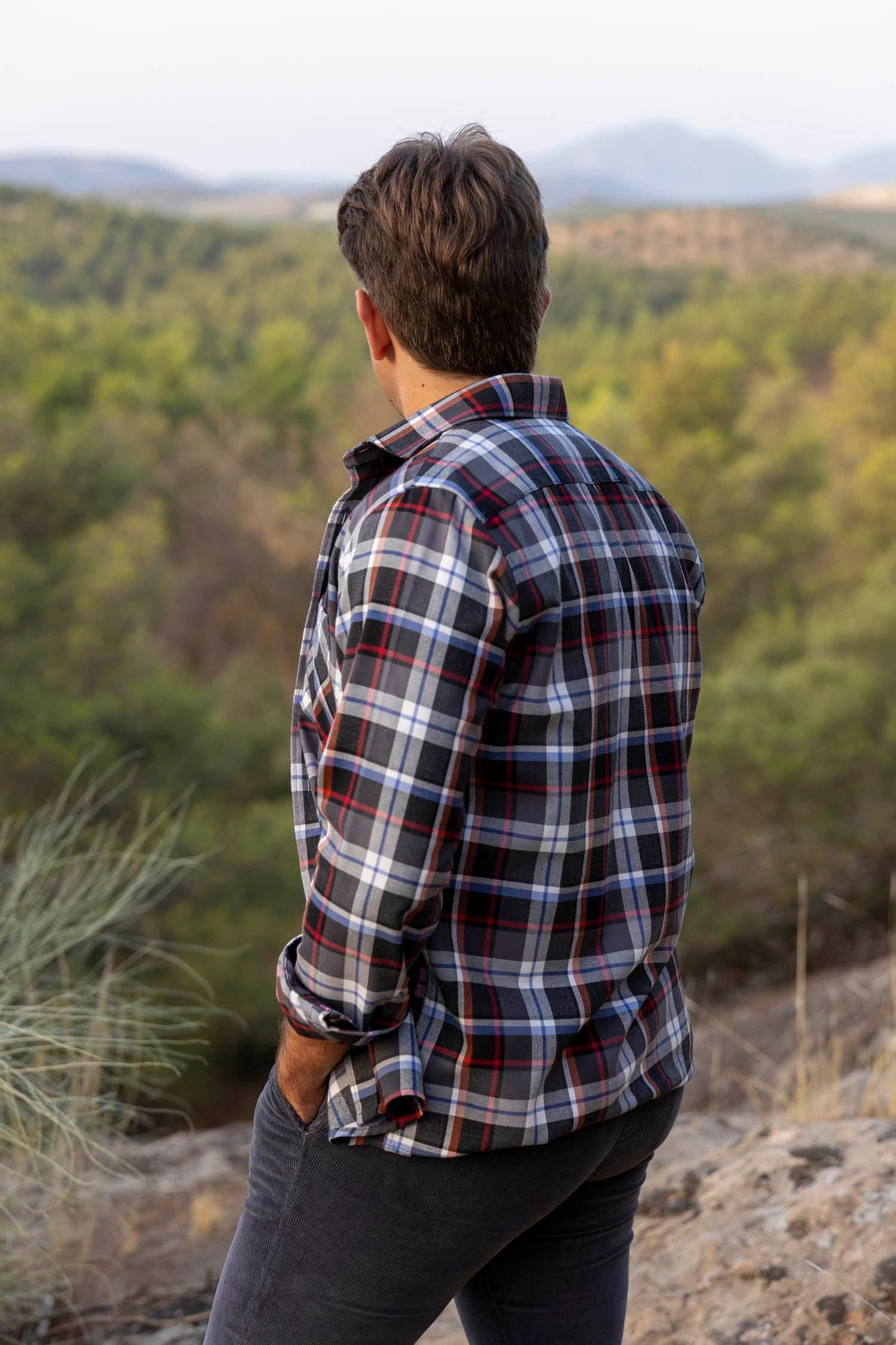 Custi Mikelo: Made in Spain - Wholesale Button Down Shirt - Men's - Gray Flannel Overshirt | Soria2