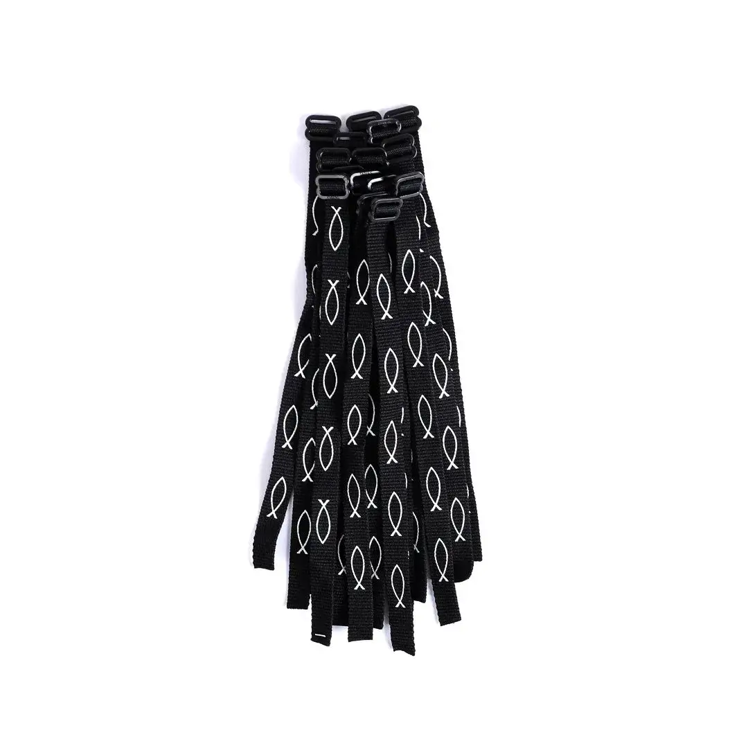 Swanson Christian Products - Wholesale Woven/Braided Bracelet - Bracelet Woven Fish Black Pk483