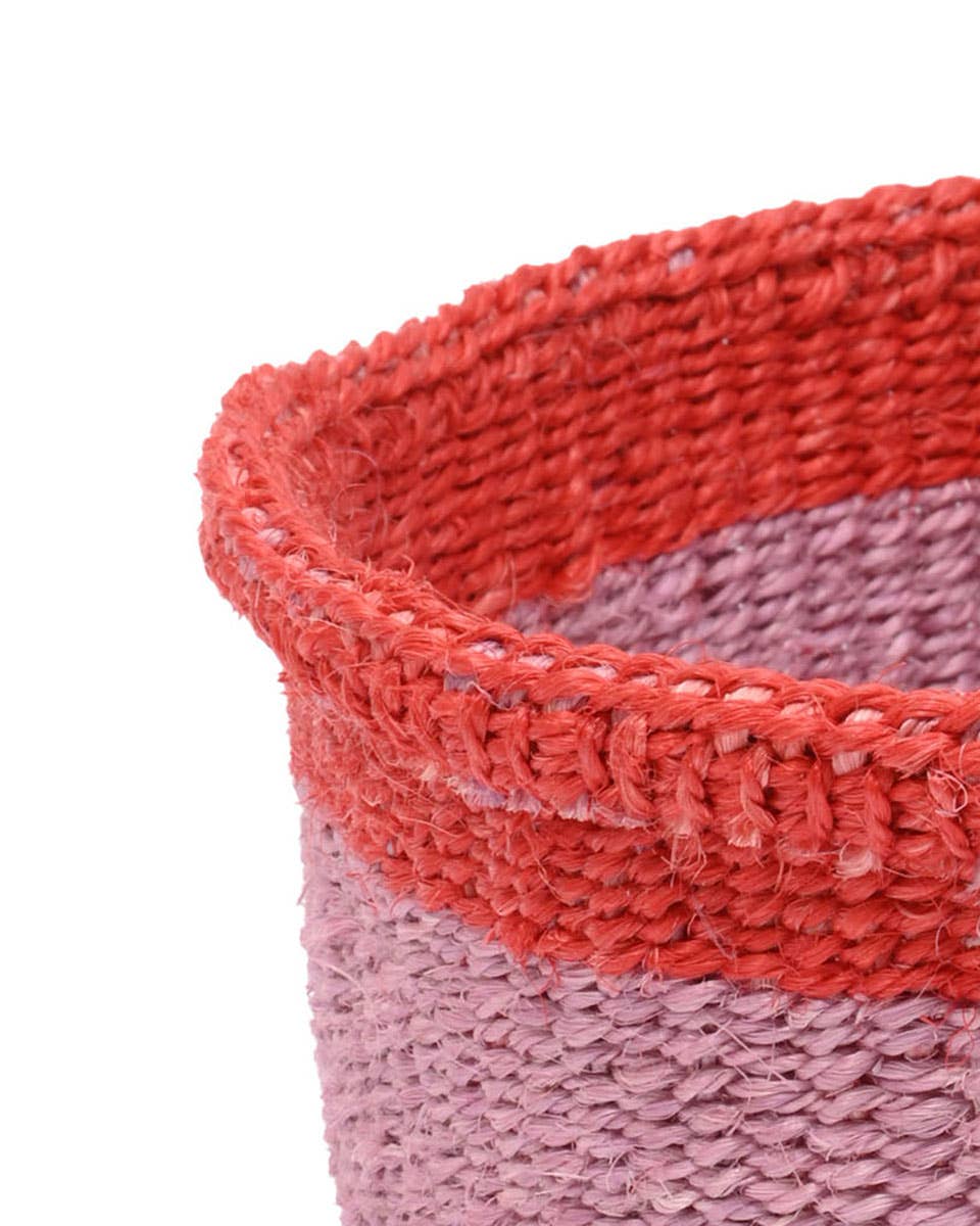 JUKUMU: Purple & Red Trim Plum Bread Basket  | Gift Basket | Chistmas Hamper | Trinket Basket | Tableware for wholesale on Faire2