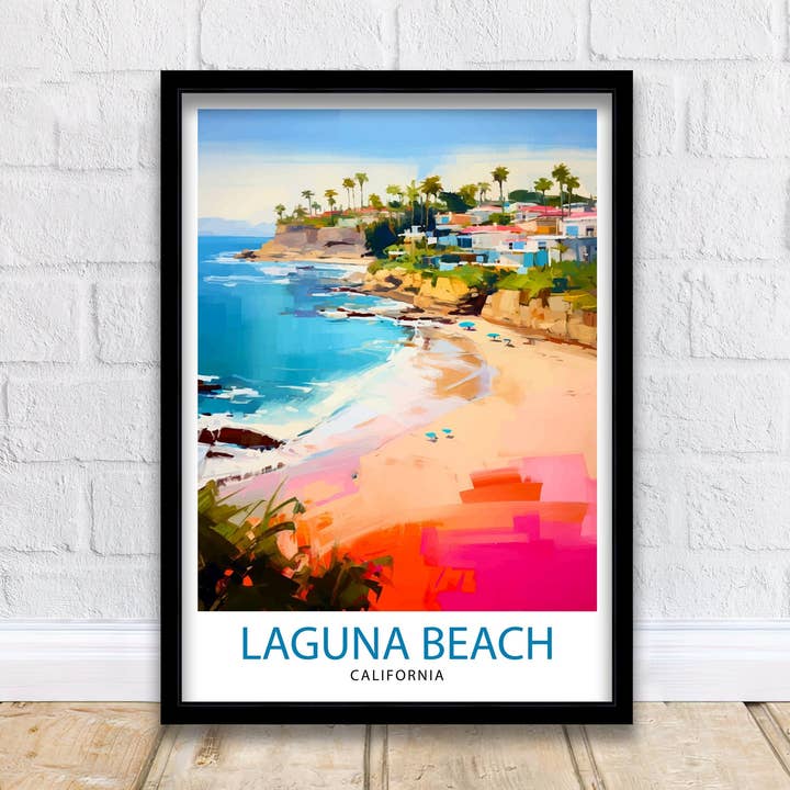Laguna Beach California Travel Poster| for wholesale by InkNPrintz