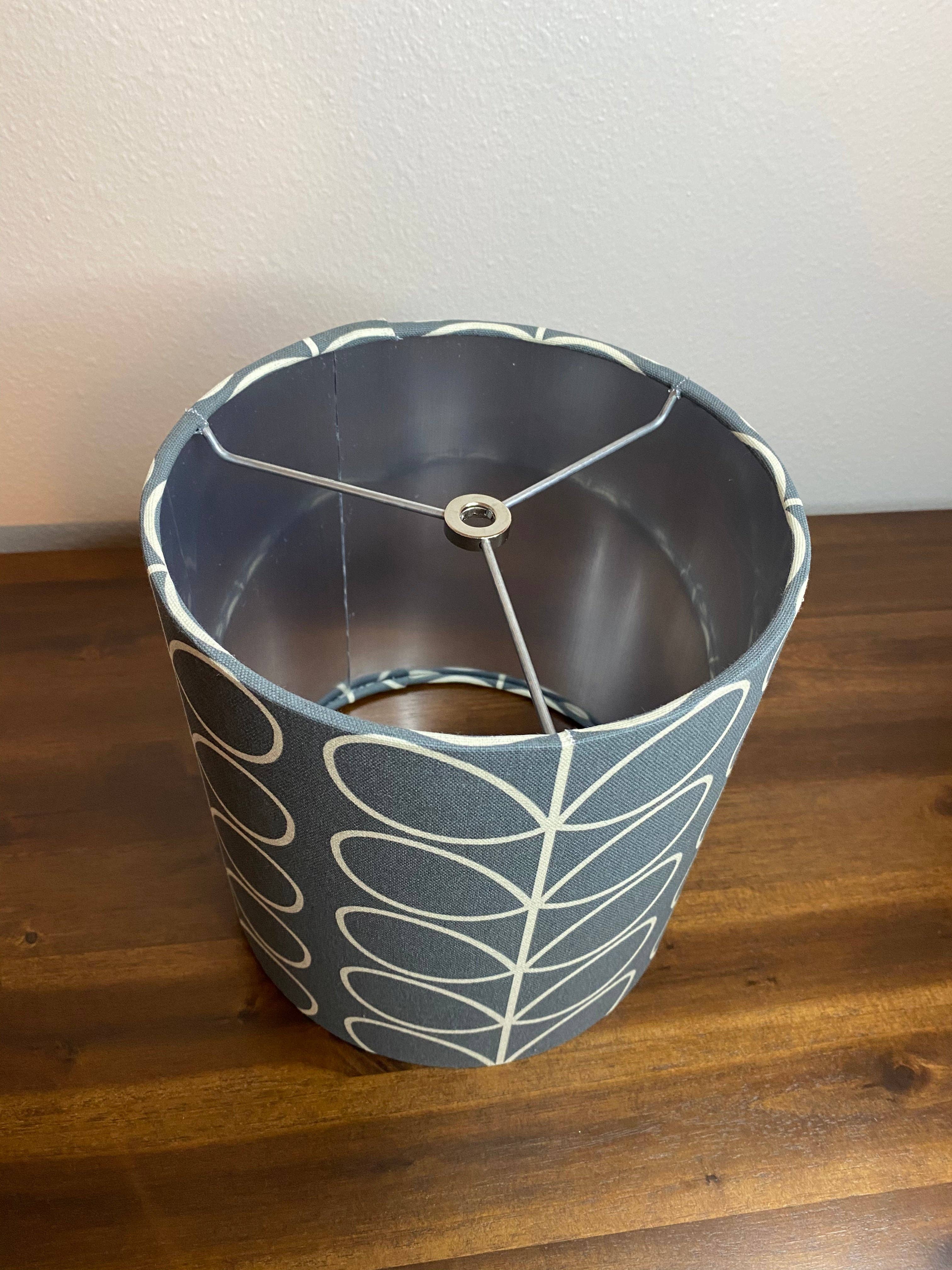 LouSeal Handmade Lampshades - Wholesale Lamp Shade - Orla Kiely Linear Stem Cool Grey Handmade Lampshade11