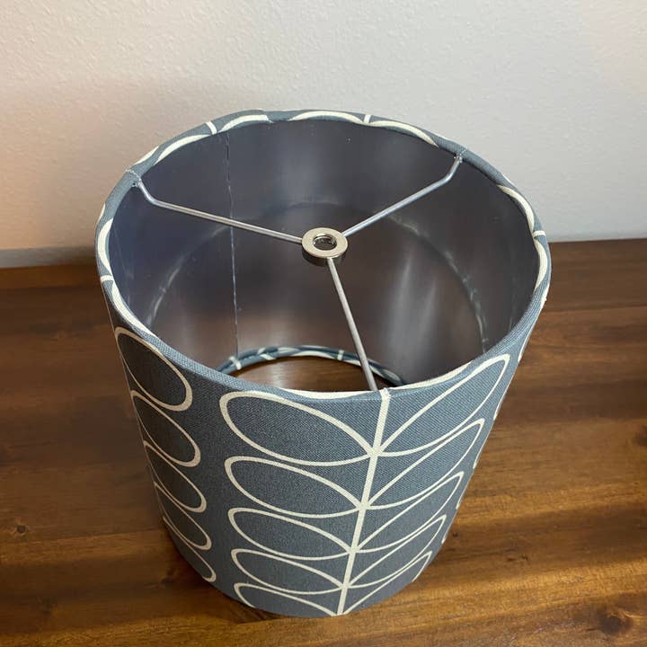 LouSeal Handmade Lampshades - Wholesale Lamp Shade - Orla Kiely Linear Stem Cool Grey Handmade Lampshade11