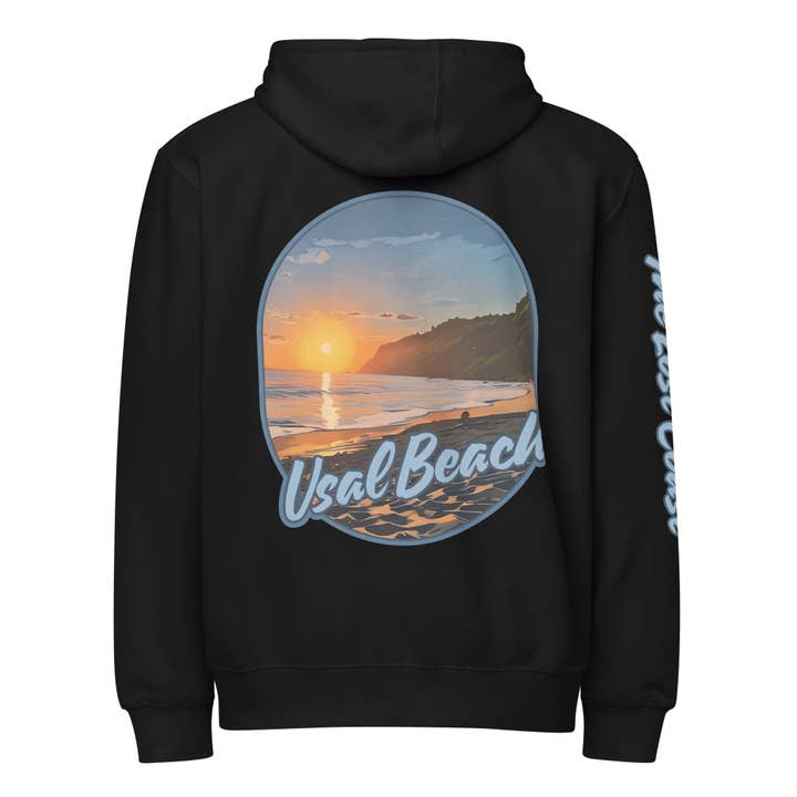 Felpa con cappuccio a zip intera Usal Beach TLC Blue Premium per la vendita all'ingrosso da parte di Humboldt Lost Coast Hoods