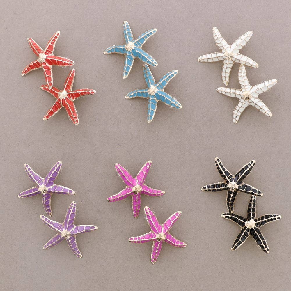 Sonata – wholesale Snap-smycken – Örhängen i emalj med sjöstjärnemotiv3