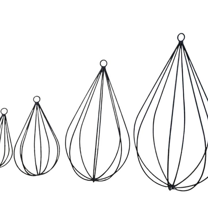 Garden Iron And More - Wholesale Outdoor Ornament/Decor - Wrought Iron Frames Tear Drop Hanging Topiaries