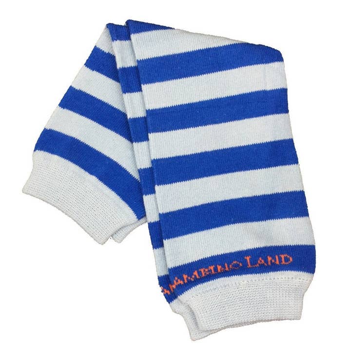 Aquecedores de Pernas com Listras Azul Claro e Azul Escuro por atacado de Bambino Land