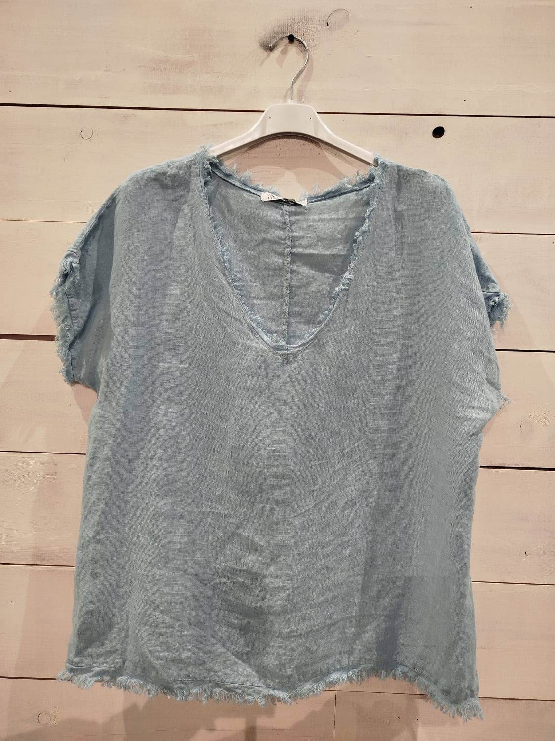 Linos y Textiles - Vendita all'ingrosso Camicetta - Donna - Blusa con frange in lino 100%8