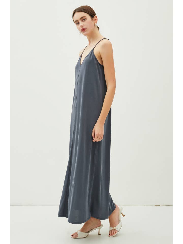 Be Cool - Wholesale Dress - Women's - MODAL V-NECK ADJUSTABLE STRAP MAXI DRESS5