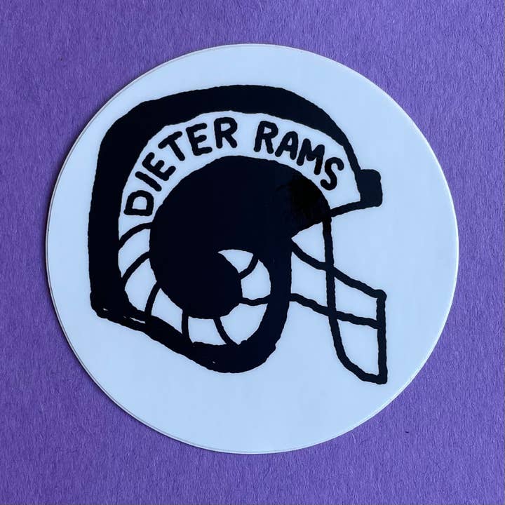 Dieter Rams Sports Ball Sticker for wholesale by Sturgill Studio