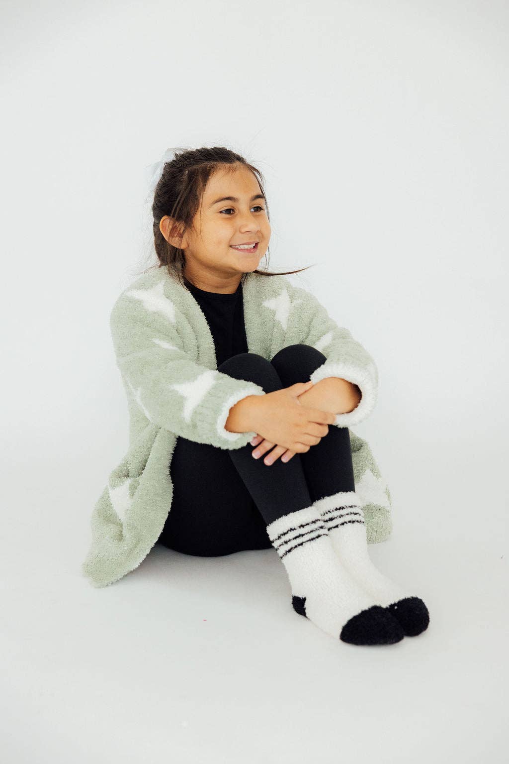 Mila & Rose - Wholesale Cardigan - Kids - Sage/Coconut Star Cozy Cardigan1