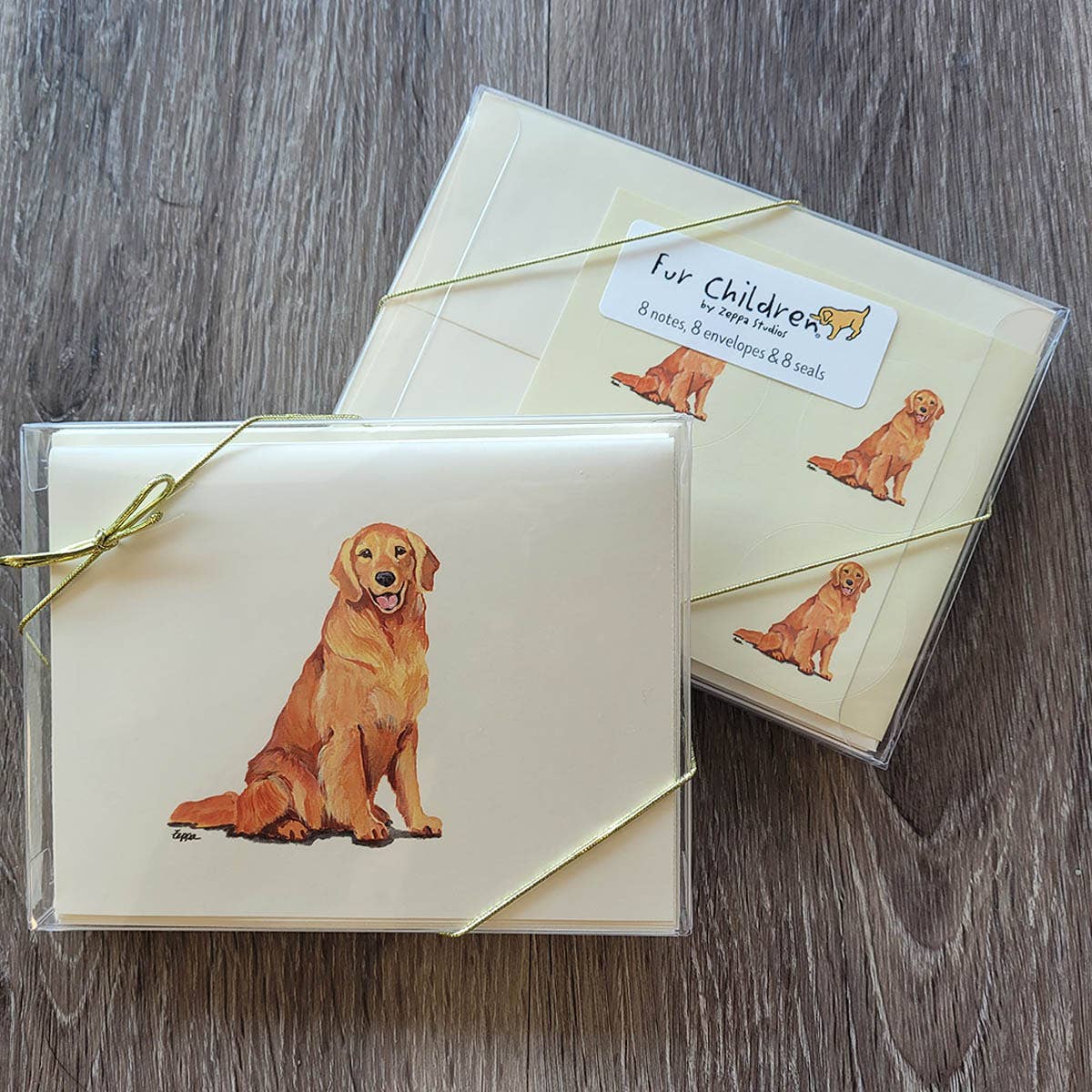 Zeppa Studios - Vente Assortiments de papeterie/cartes - Cartes de billets Golden Retriever1