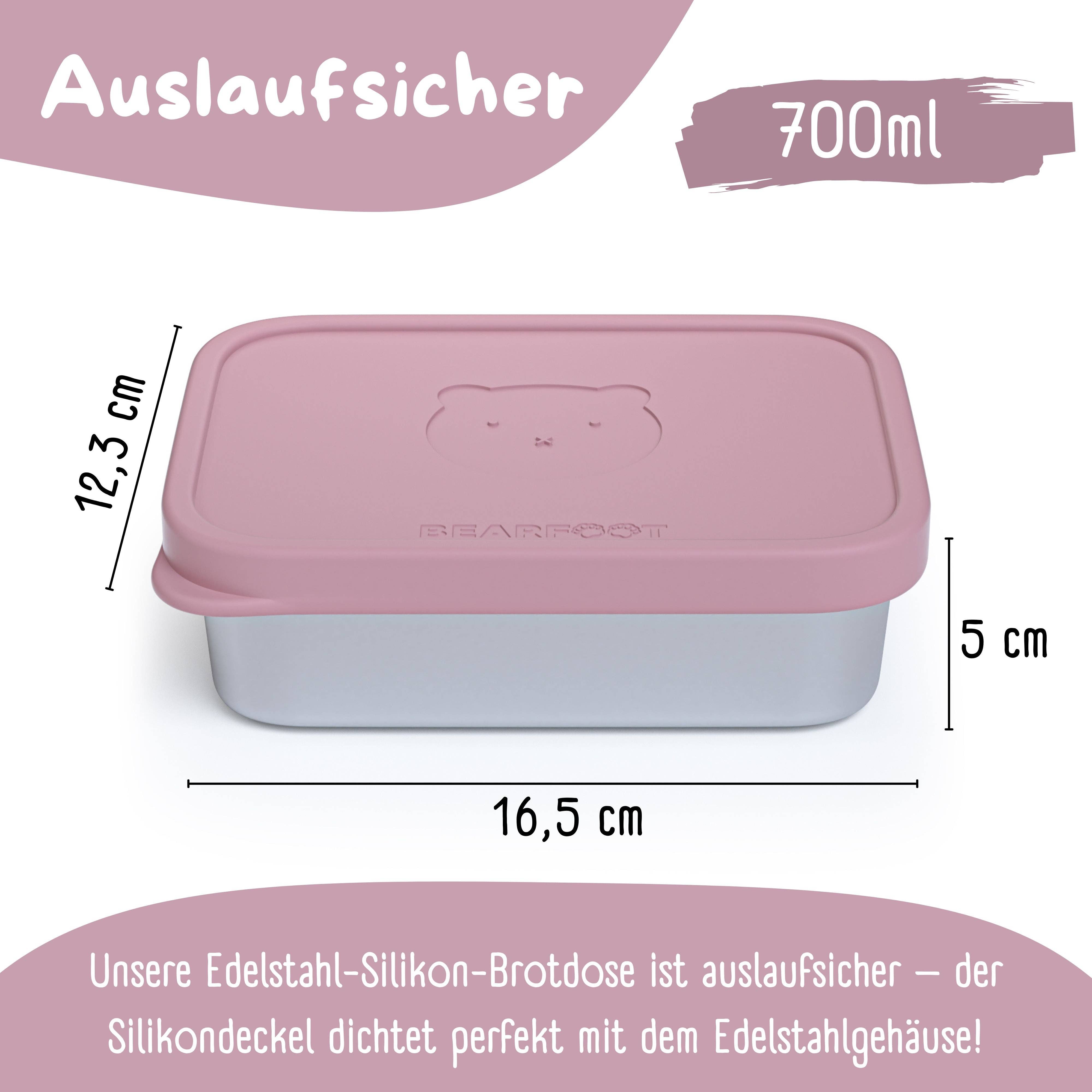 BEARFOOT - Wholesale Lunch Bag/Box - Kids - Children's stainless steel lunchbox with silicone insert - Pink14