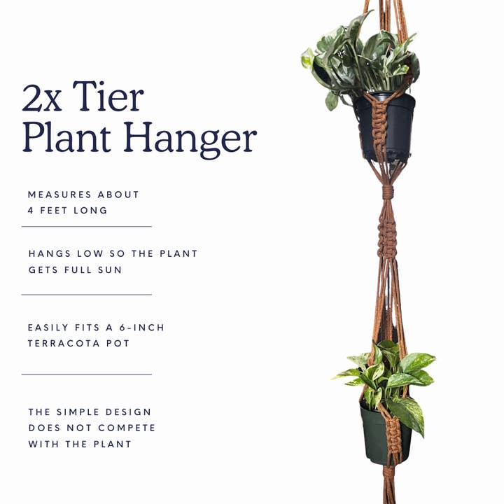 The PlantOutfitter - Wholesale Hanging Planter - Double Macrame Plant Hanger2
