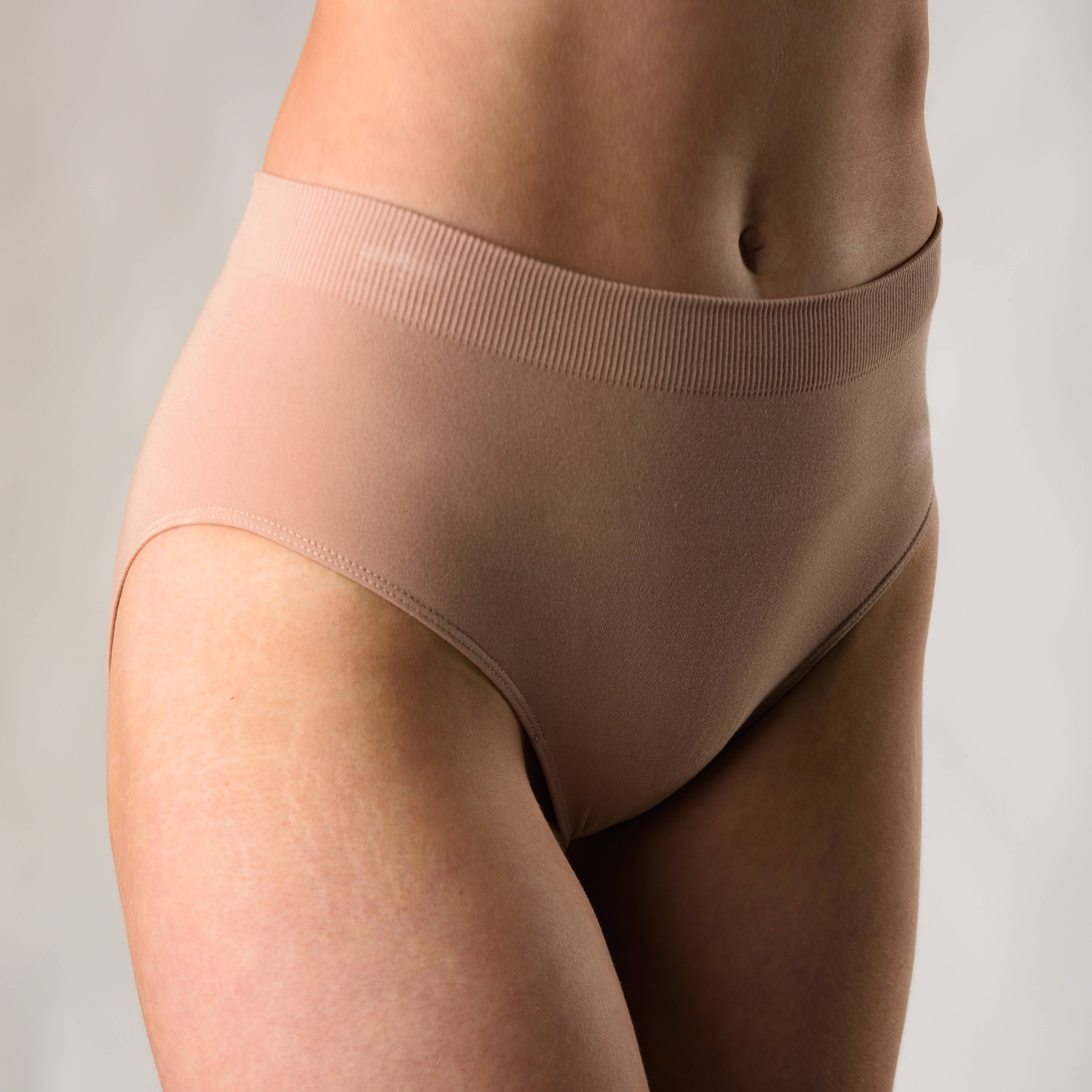 2 Pc/Pk Full Brief High Waisted Bamboo Underwear - Beige for wholesale on Faire1