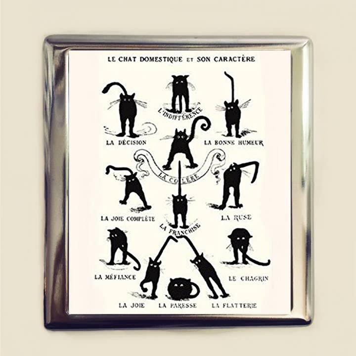 French Cat Business Card ID Holder Wallet Le Chat Domestiqu for wholesale by FringePop