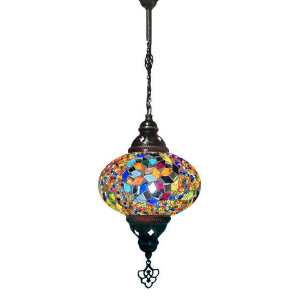 Hanging Mosaic Chandelier Lamp - Multi color glass mosaic sp for wholesale by Access by Mediterranean Concepts