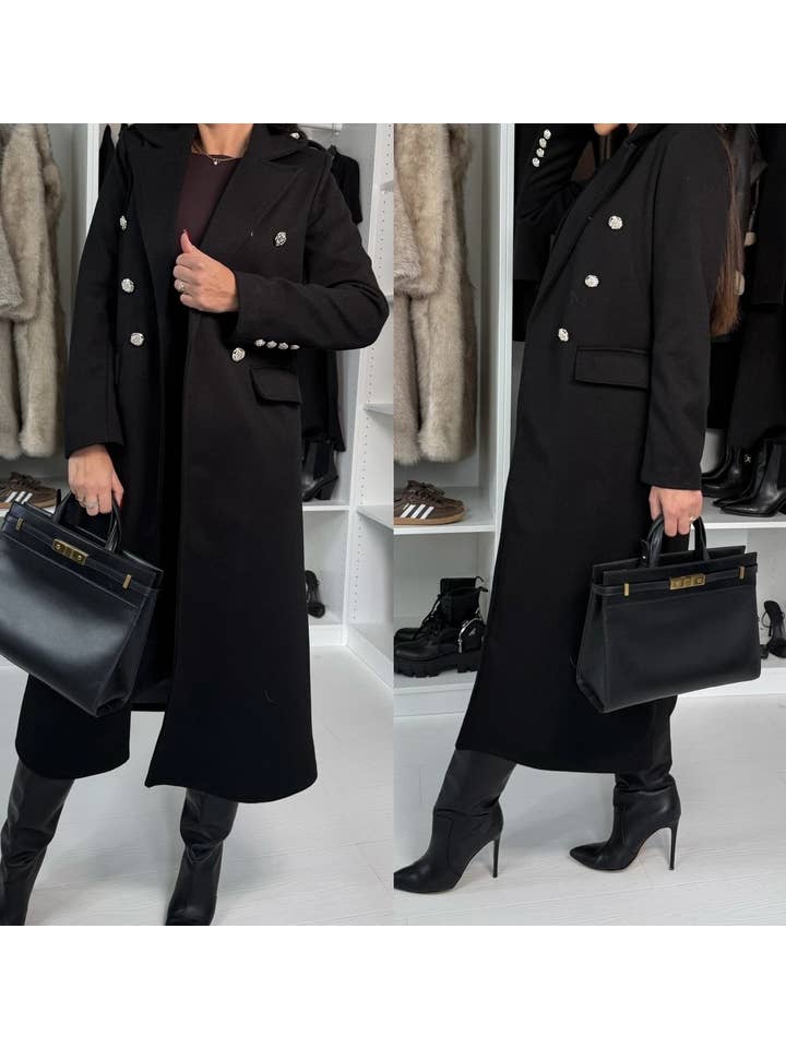 ESTEE BROWN – wholesale Rock - Dam – Kappa med guldknappar - 7390