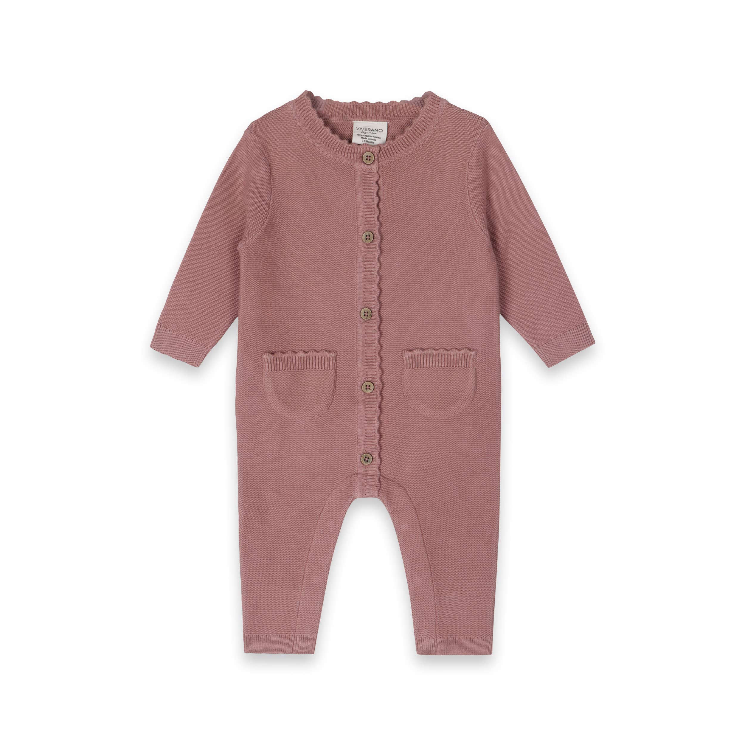 Viverano Organics - Wholesale Jumpsuit - Baby - Classic Pocket & Button Chunky Knit Baby Jumpsuit Organic17